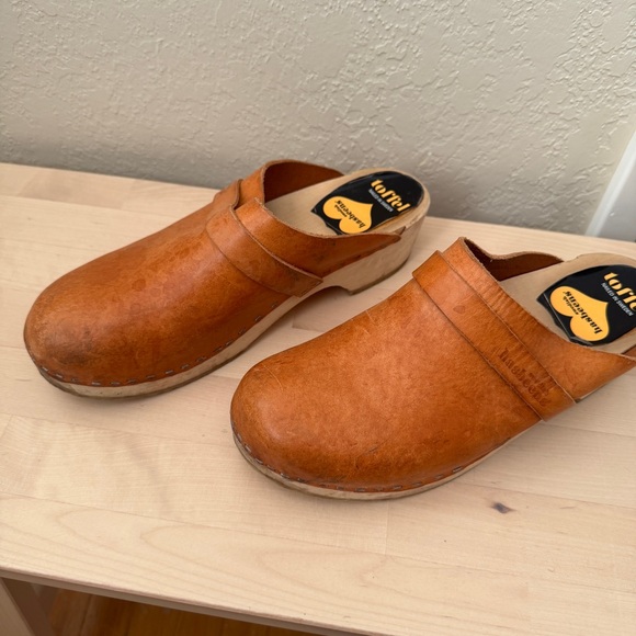 EU 40 Swedish Hasbeens Tan Leather Mules - Picture 4 of 6